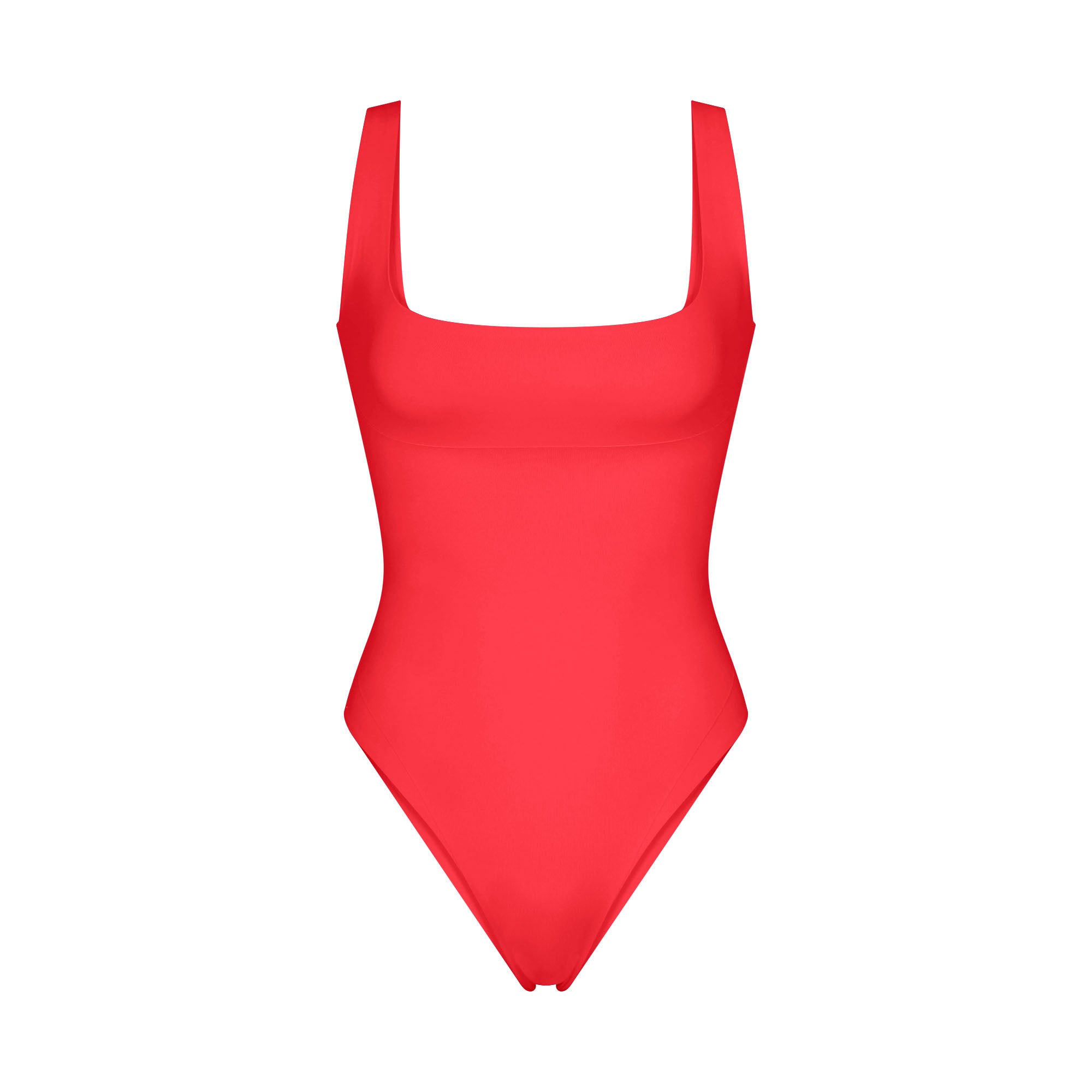 ICONIC SWIM SNATCHING ONE PIECE | CARMINE FLAT ON A WHITE BACKGROUND | FLT