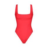 ICONIC SWIM SNATCHING ONE PIECE | CARMINE FLAT ON A WHITE BACKGROUND | FLT