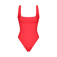 ICONIC SWIM SNATCHING ONE PIECE | CARMINE FLAT ON A WHITE BACKGROUND | FLT