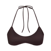 SATIN SWIM SMOCKED SCOOP BIKINI TOP | PHOENIX FLAT ON A WHITE BACKGROUND | FLT