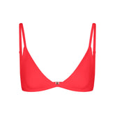 ICONIC SWIM TRIANGLE BIKINI TOP | CARMINE FLAT ON A WHITE BACKGROUND | FLT