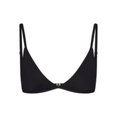 ICONIC SWIM TRIANGLE BIKINI TOP | OBSIDIAN FLAT ON A WHITE BACKGROUND | FLT