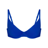 ICONIC SWIM UNDERWIRE DEMI BIKINI TOP | COBALT FLAT ON A WHITE BACKGROUND | FLT