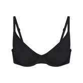 ICONIC SWIM UNDERWIRE DEMI BIKINI TOP | OBSIDIAN FLAT ON A WHITE BACKGROUND | FLT