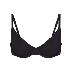 ICONIC SWIM UNDERWIRE DEMI BIKINI TOP | OBSIDIAN FLAT ON A WHITE BACKGROUND | FLT
