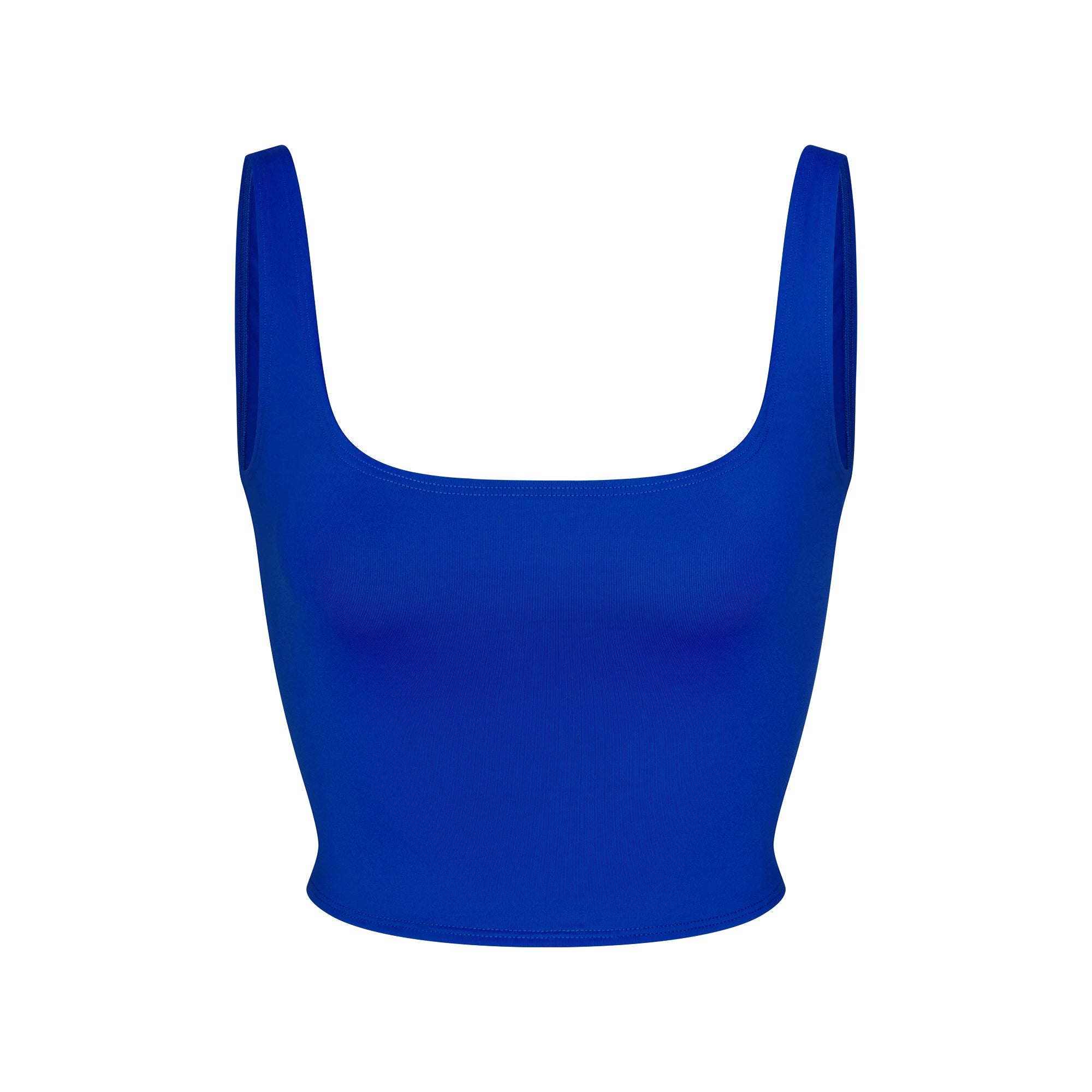 ICONIC SWIM CROP TOP | COBALT FLAT ON A WHITE BACKGROUND | FLT