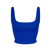 ICONIC SWIM CROP TOP | COBALT FLAT ON A WHITE BACKGROUND | FLT