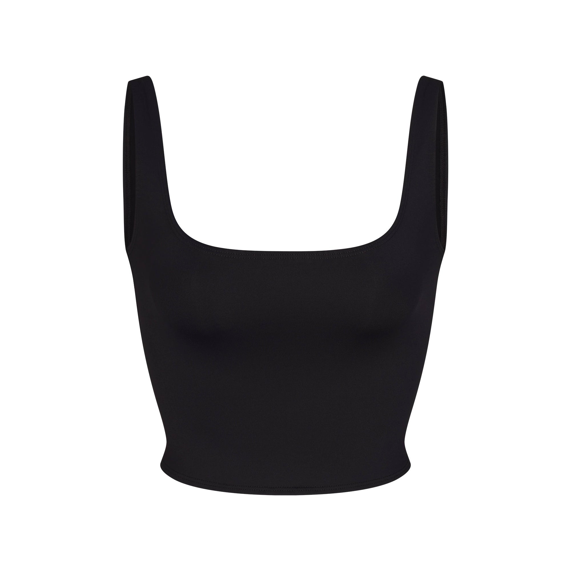 ICONIC SWIM CROP TOP | OBSIDIAN FLAT ON A WHITE BACKGROUND | FLT