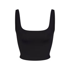 ICONIC SWIM CROP TOP | OBSIDIAN FLAT ON A WHITE BACKGROUND | FLT