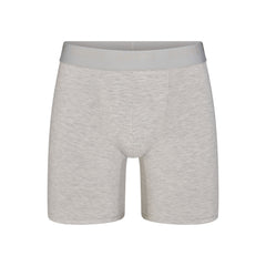 SKIMS STRETCH MENS 5" BOXER BRIEF | LIGHT HEATHER GREY FLAT ON A WHITE BACKGROUND | FLT @ | FOCUS: 0.0, 1.0, 0.9