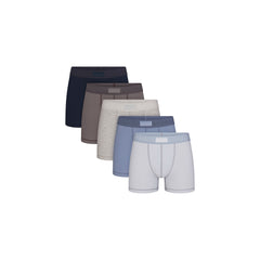 SKIMS COTTON MENS 3" BOXER BRIEF 5-PACK | ATMOSPHERE MULTI FLAT ON A WHITE BACKGROUND | FLT @ | FOCUS: 0.0, 1.0, 0.9