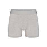 SKIMS STRETCH MENS 3" BOXER BRIEF | LIGHT HEATHER GREY FLAT ON A WHITE BACKGROUND | FLT @ | FOCUS: 0.0, 1.0, 0.9