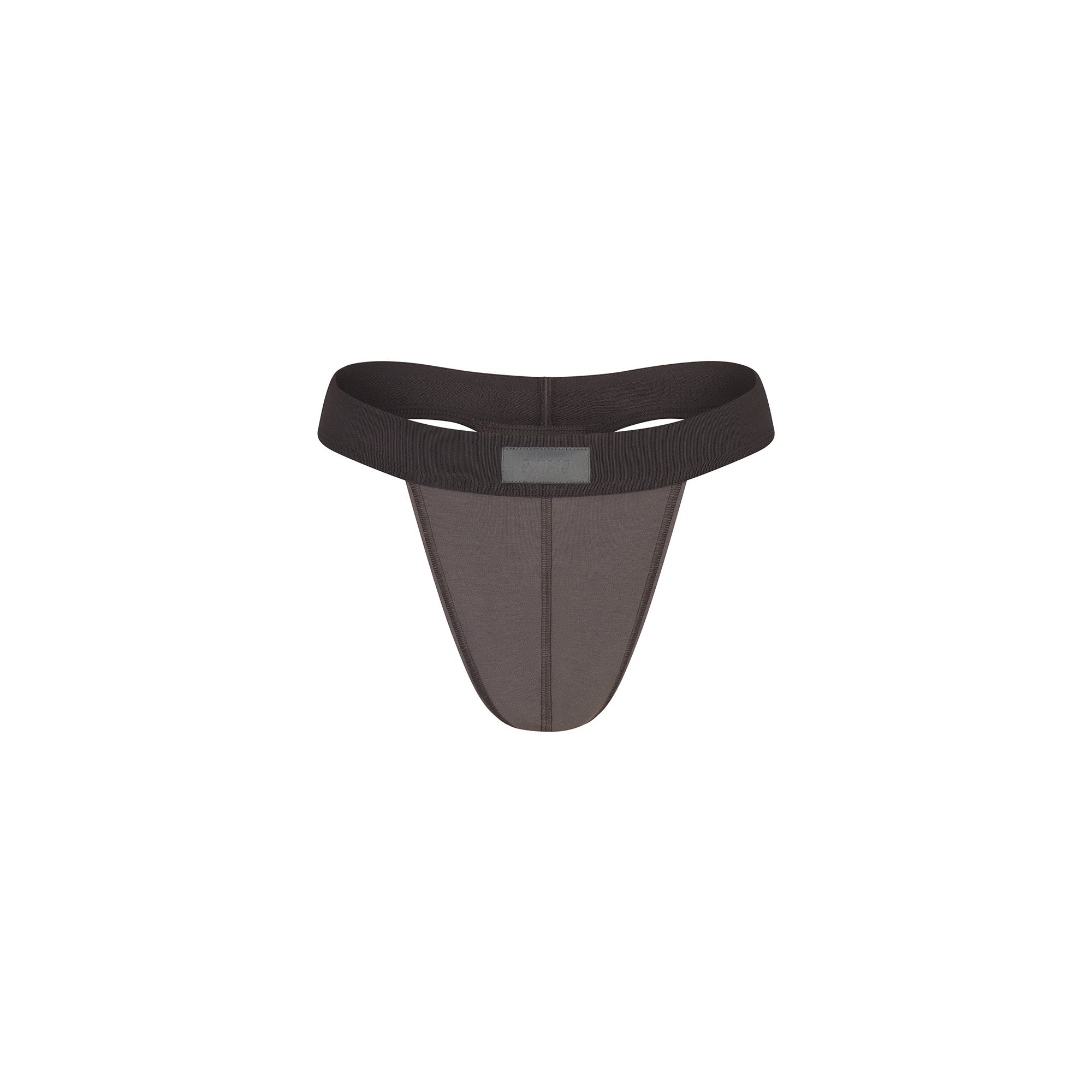 SKIMS COTTON MENS THONG | WASHED GUNMETAL FLAT ON A WHITE BACKGROUND @ | FOCUS: 0.0, 1.0, 0.9