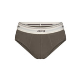 SKIMS COTTON RIB MENS BRIEF | JUNGLE & LAYS FLAT ON A WHITE BACKGROUND | FLT
