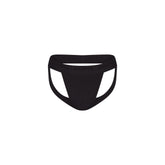 SKIMS STRETCH MENS JOCKSTRAP | OBSIDIAN FLAT ON A WHITE BACKGROUND @ | FOCUS: 0.0, 1.0, 0.9