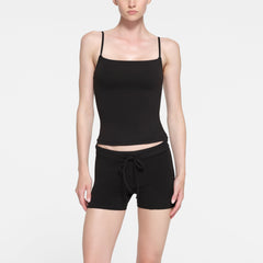 COTTON JERSEY CAMI | SOOT ON A MODEL FRONT VIEW