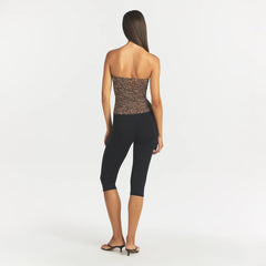 COTTON JERSEY TUBE TOP | SIENNA NATURAL LEOPARD ON A MODEL BACK VIEW @ | FOCUS: 0.0, 1.0, 0.9