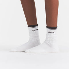 RIBBED CREW LOGO SOCK 3-PACK | STONE MULTI ON A MODEL | FOCUS: 0.0, 1.0, 0.9