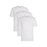 SKIMS BASICS MENS LIGHTWEIGHT T-SHIRT 3-PACK | CHALK ON A MODEL FRONT VIEW