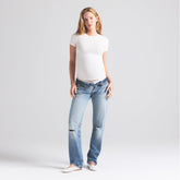 COTTON JERSEY MATERNITY T-SHIRT | MARBLE ON A MODEL FRONT VIEW | FOCUS: 0.0, 1.0, 0.9