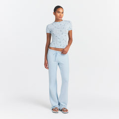 COTTON JERSEY T-SHIRT | POWDER BLUE BANDANA ON A MODEL FRONT VIEW @ | FOCUS: 0.0, 1.0, 0.9