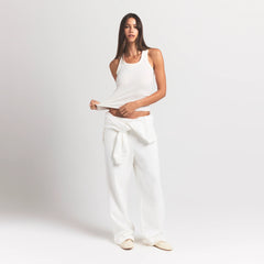 COTTON FLEECE CLASSIC STRAIGHT LEG PANT | MARBLE ON A MODEL FRONT VIEW S | FOCUS: 0.0, 1.0, 0.9