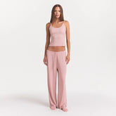 SOFT LOUNGE TANK SLEEP SET | MORGANITE ON A MODEL FRONT VIEW @ | FOCUS: 0.0, 1.0, 0.9