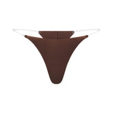 INVISIBLE CLEAR STRAP STRING THONG | COCOA LAYS FLAT ON A WHITE BACKGROUND | FLT