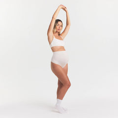 COTTON JERSEY MATERNITY HIGH-WAISTED THONG | MARBLE ON A MODEL FRONT VIEW @ | FOCUS: 0.0, 1.0, 0.9