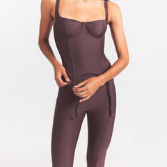 SKIMS BODY CORSET | RAISIN ON A MODEL SIDE VIEW @