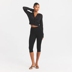SLINKY KNIT CARDIGAN | OBSIDIAN ON A MODEL FRONT VIEW @ | FOCUS: 0.0, 1.0, 0.9