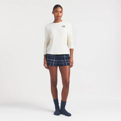 SKIMS FOR TEAM USA WORN IN JERSEY OLYMPIC LONG SLEEVE T-SHIRT | ECRU ON A MODEL FRONT VIEW @ | FOCUS: 0.0, 1.0, 0.9