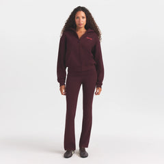 COTTON FLEECE CLASSIC ZIP UP HOODIE | CURRANT ON A MODEL FRONT VIEW @ | FOCUS: 0.0, 1.0, 0.9