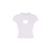 WORN IN JERSEY HEART BABY TEE | SNOW FLAT ON A WHITE BACKGROUND | FLT