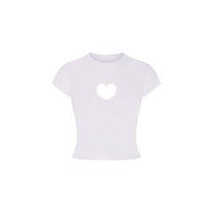 WORN IN JERSEY HEART BABY TEE | SNOW FLAT ON A WHITE BACKGROUND | FLT