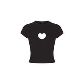WORN IN JERSEY HEART BABY TEE | WASHED ONYX FLAT ON A WHITE BACKGROUND | FLT