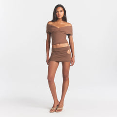 COTTON JERSEY WRAP TOP | JASPER ON A MODEL FRONT VIEW @ | FOCUS: 0.0, 1.0, 0.9