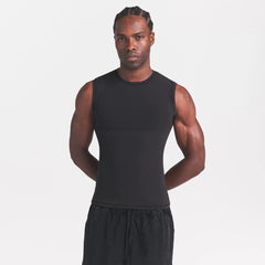 FITS EVERYBODY MENS SLIM TANK | ONYX ON A MODEL SIDE VIEW @ | FOCUS: 0.0, 1.0, 0.9