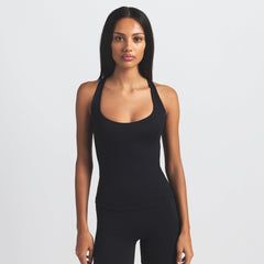 NikeSKIMS MATTE RACER BACK TANK | OBSIDIAN ON A MODEL FRONT VIEW