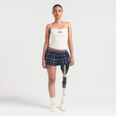 SKIMS FOR TEAM USA COTTON JERSEY PARALYMPIC CAMI | ECRU ON A MODEL FRONT VIEW @ | FOCUS: 0.0, 1.0, 0.9