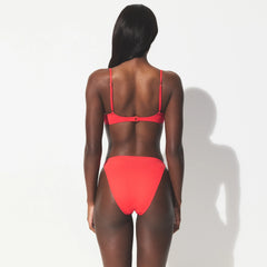 ICONIC SWIM UNDERWIRE DEMI BIKINI TOP | CARMINE ON A MODEL SIDE VIEW