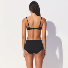 ICONIC SWIM UNDERWIRE DEMI BIKINI TOP | OBSIDIAN ON A MODEL SIDE VIEW