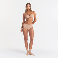 EVERYDAY COTTON BRIEF | CLAY HEATHER ON A MODEL FRONT VIEW @ | FOCUS: 0.0, 1.0, 0.9