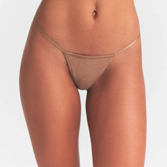 EVERYDAY COTTON STRING THONG | SIENNA HEATHER ON A MODEL SIDE VIEW @ | FOCUS: 0.0, 1.0, 0.9