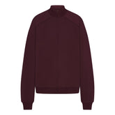 NikeSKIMS MATTE TRICOT OVERSIZED TRACK JACKET | CURRANT FLAT ON A WHITE BACKGROUND | FLT