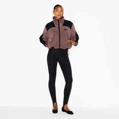 TEDDY BOXY ZIP UP JACKET | UMBER ON A MODEL FRONT VIEW @ | FOCUS: 0.0, 1.0, 0.9