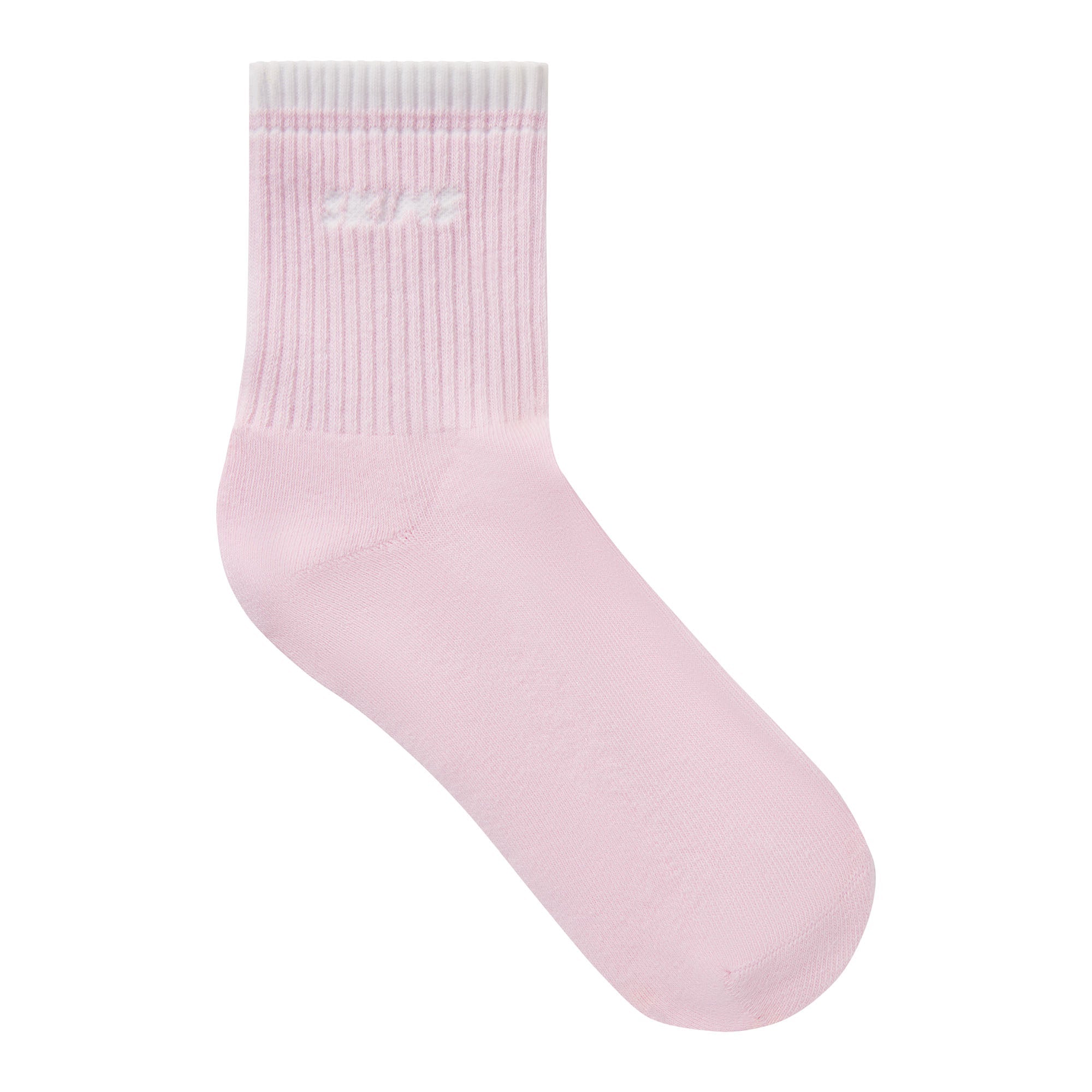 RIBBED QUARTER CREW LOGO SOCK 3-PACK | CHERRY BLOSSOM MULTI ON A MODEL | FOCUS: 0.0, 1.0, 0.9