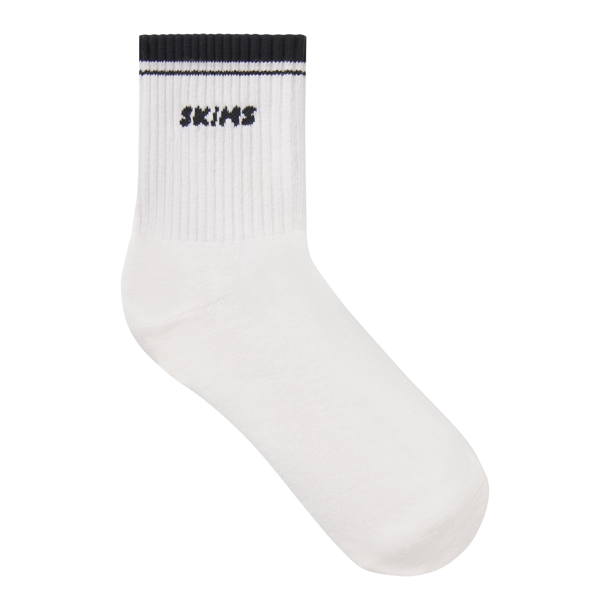 RIBBED QUARTER CREW LOGO SOCK 3-PACK | STONE MULTI & LAYS FLAT ON A WHITE BACKGROUND | FLT