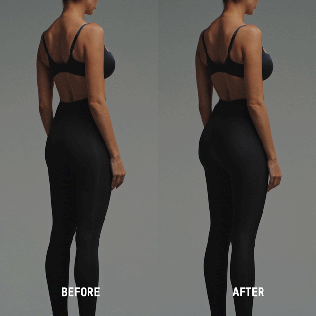 SKIMS BODY BUTT ENHANCING PADDED LEGGING | ONYX ON A MODEL FRONT VIEW 