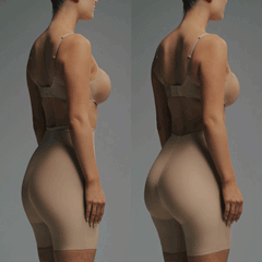 SKIMS BODY BUTT ENHANCING PADDED SHORT | SIENNA ON A MODEL SIDE VIEW 